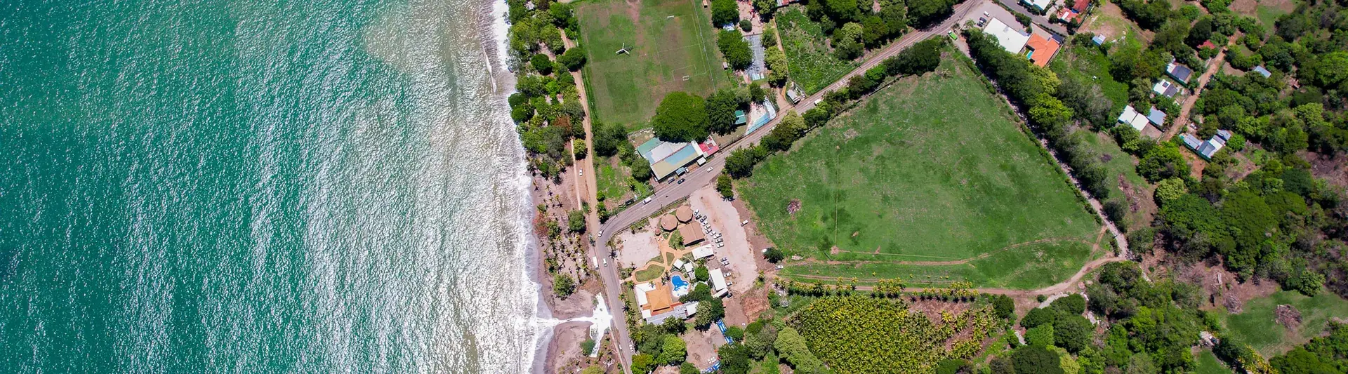 Aerial view of Brasilito and Conchal coastline, Guanacaste, Costa Rica
